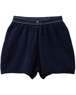 Versace Pantalones Cortos De Punto - Azul