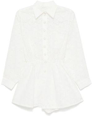 Zimmermann Crush Linen Playsuit - White