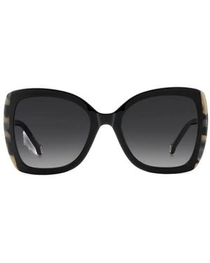 Carolina Herrera Tortoiseshell-Effect Squared-Frame Sunglasses - Black