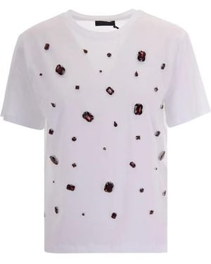 Liu Jo Gemstone Embellished T-Shirt - White