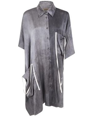 Uma Wang Asymmetric Tape-Detail Shirt - Grey