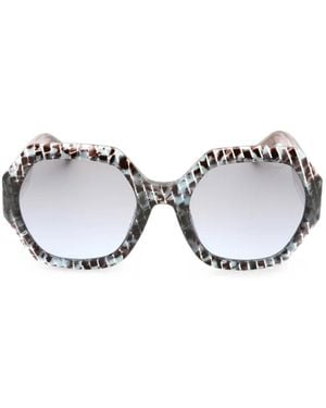 Chopard Oversized Geometric-Frame Sunglasses - Metallic