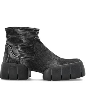 DIESEL D-Tex Platform Ankle Boots - Black