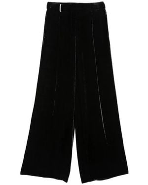 Peserico Velvet Palazzo Trousers - Black
