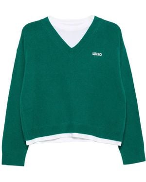 Liu Jo Logo-Detail Jumper - Green