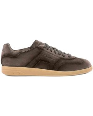 Santoni Suede Leather Sneakers - Brown