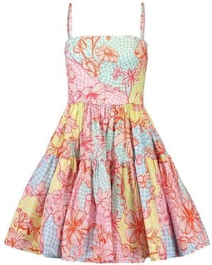 Mary Katrantzou Margot Floral-Print Mini Dress - White