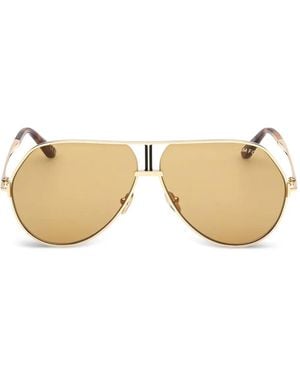 Tom Ford Pilot-Frame Sunglasses - Natural