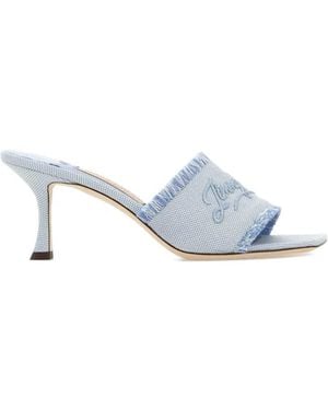 Jimmy Choo Ausgefranste Alexia Sandalen - Weiß