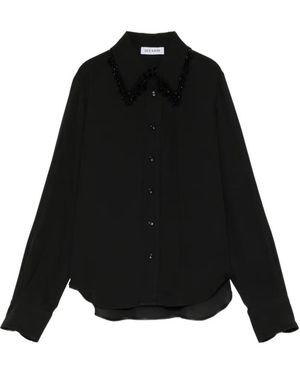 Dice Kayek Chemise En Soie À Ornements Au Col - Black