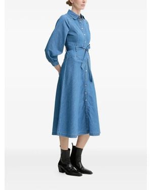 Ba&sh Belted Denim Shirt Dress - Blue