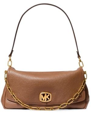 Michael Kors Bryant Large Textured Leather Convertible Shoulder Bag - Brown