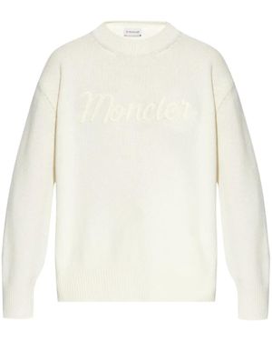 Moncler Sweatshirt Mit Logo-Stickerei - Weiß
