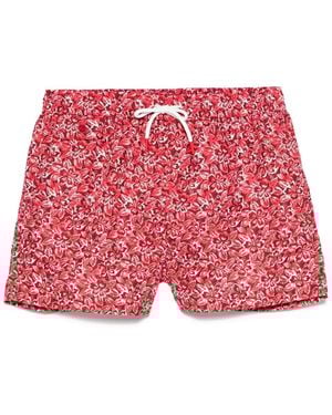 Kiton フローラル トランクス水着 - レッド