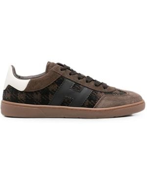 Hogan Houndstooth-Pattern Trainers - Brown