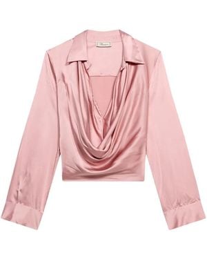 Blumarine Draped Satin Blouse - Pink