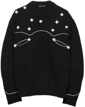 Prada リブニット セーター - ブラック