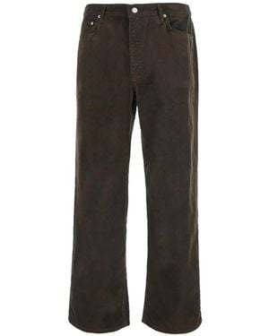 DUNST Corduroy Straight-Leg Trousers - Black