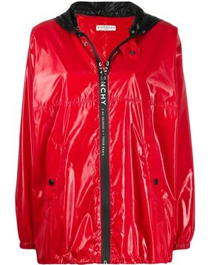 Givenchy Hooded Zipped Rain Jacket - Red