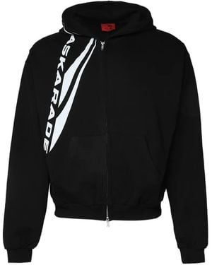 La Maskarade Logo-Print Zip-Up Hoodie - Black