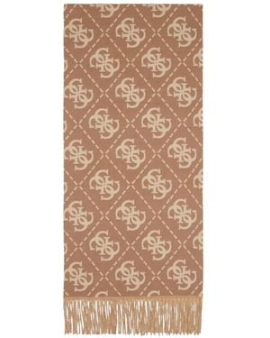 Guess Écharpe À Motif Monogrammé - Natural