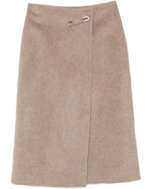 Ermanno Scervino Safety-Pin Wrap Skirt - Brown