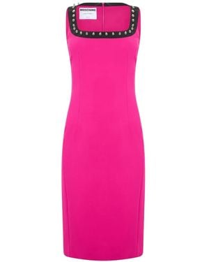 Moschino Stud-Embellished Sleeveless Midi Dress - Pink