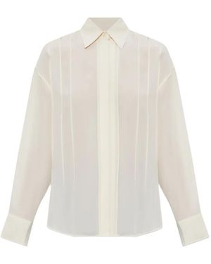 Victoria Beckham Pleated-Detail Silk Shirt - White