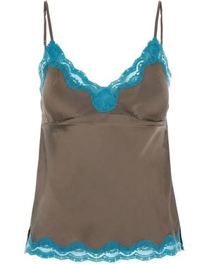 Gold Hawk Canotta Con Bordo - Blu