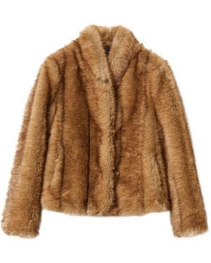 Twinset Veste Myfo En Fourrure Artificielle - Brown