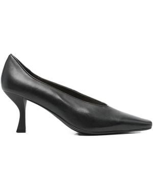 Marc Ellis Square-Toe Leather Court Shoes - Brown