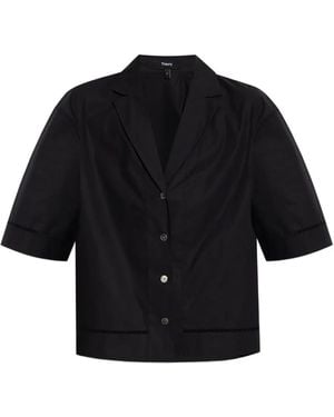 Theory Short-Sleeve Collared Shirt - Black
