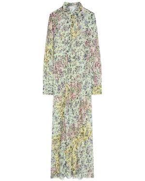 Dries Van Noten Long Jacquard Shirt Dress - White
