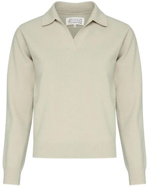 Maison Margiela Polo-Collar Jumper - Natural
