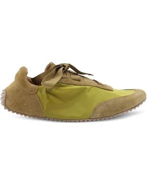 Odissi Suede-Panelled Trainers - Green