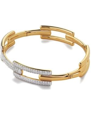 Monica Vinader Signature Link Diamond Bangle Bracelet - Metallic