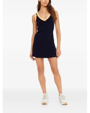 The Upside Riley V-Neck Striped Mini Dress - Blue