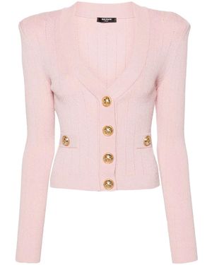 Balmain クロップド カーディガン - ピンク