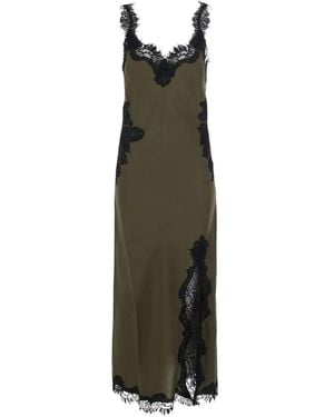 Gold Hawk Harper Maxikleid Aus Seide Mit Spitzenbesatz - Grün