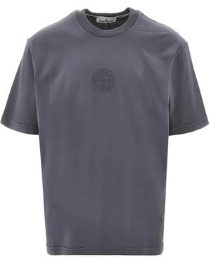 Stone Island T-Shirt Mit Kompass-Logo - Blau