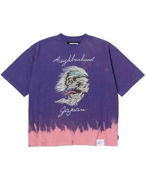 Neighborhood スカルプリント タイダイ Tシャツ - パープル