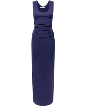 Another Tomorrow Ruched Tank Dress - Blue