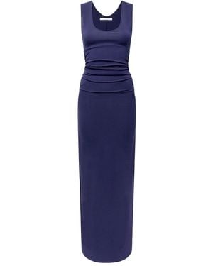 Another Tomorrow Ruched Tank Dress - Blue