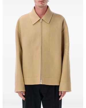 Jil Sander Veste Zippée À Détail De Logo - Natural