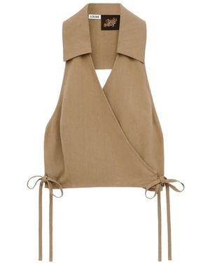 Loewe Tie-Fastening Wrap Top - Natural