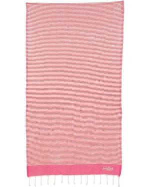 MC2 Saint Barth Foutas Striped Fringed Beach Towel - Pink