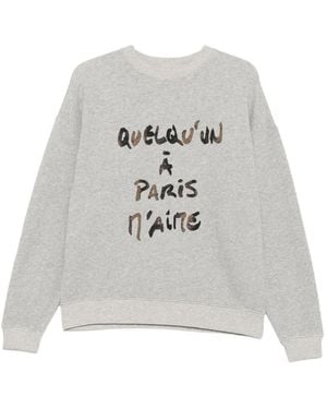 Ba&sh Slogan-Print Sweatshirt - Grey