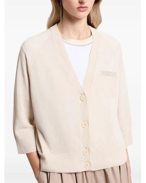 Peserico Button Raglan Sleeve Cardigan - Natural