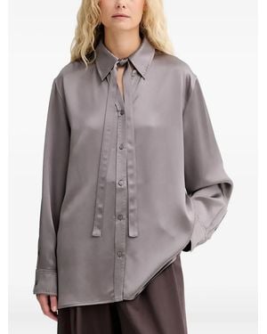 Isabelle Blanche Tie-Detail Shirt - Grey