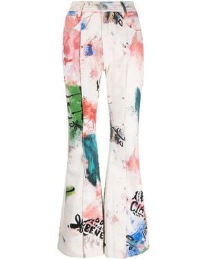 ANDERSSON BELL Flared Cotton Trousers - White